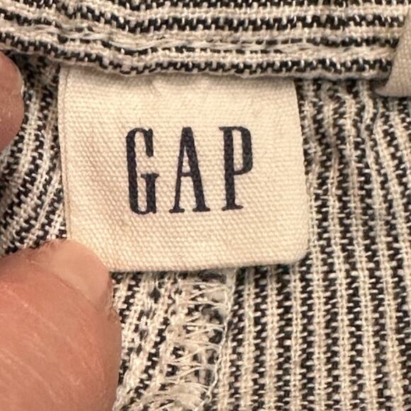 The GAP Women’s Large Striped Linen Viscose Wide Leg Elastic Waist Pants - Picture 3 of 8